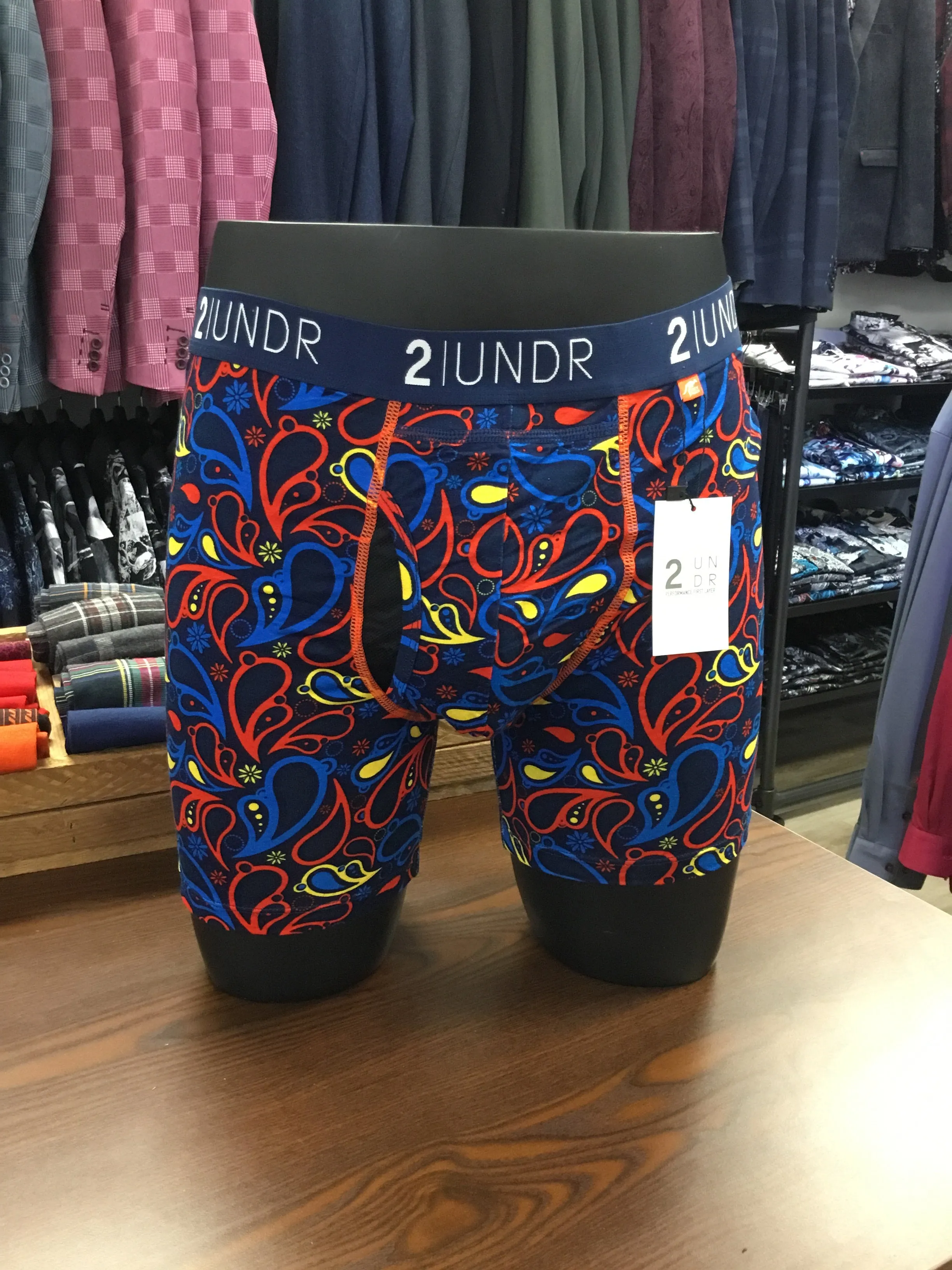 2UNDR 6 Boxer Brief Swing Shift Blue Paisley 2U01BB227