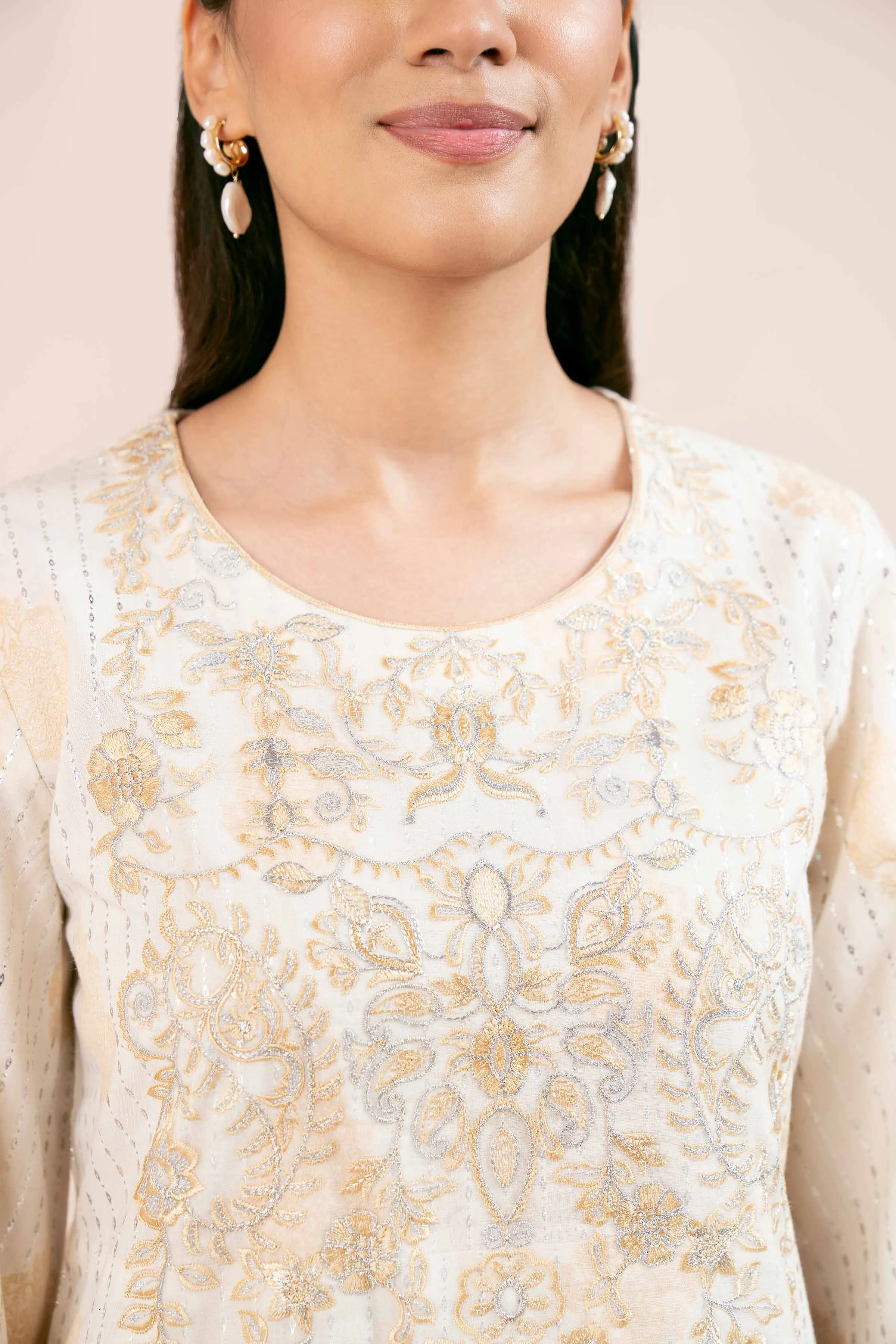 3 Piece - Jacquard Embroidered Suit - 42404374