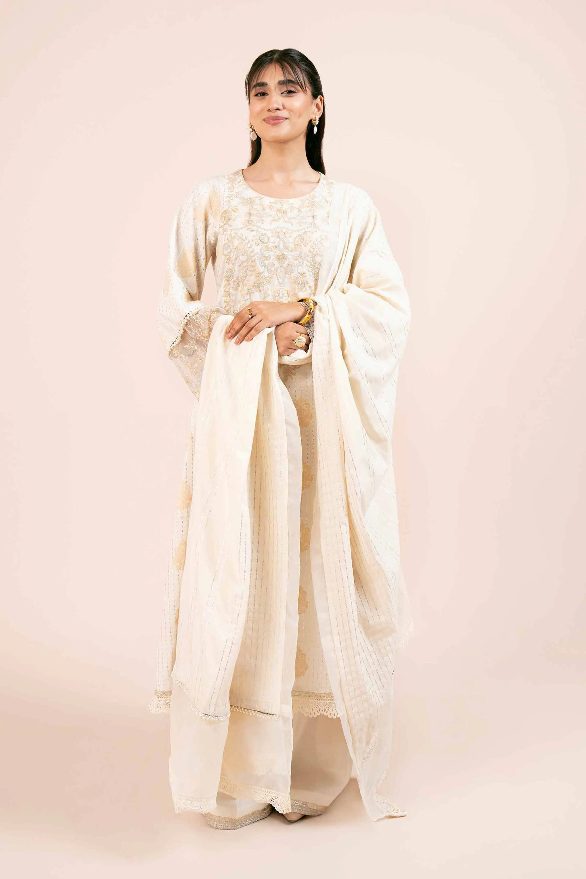 3 Piece - Jacquard Embroidered Suit - 42404374