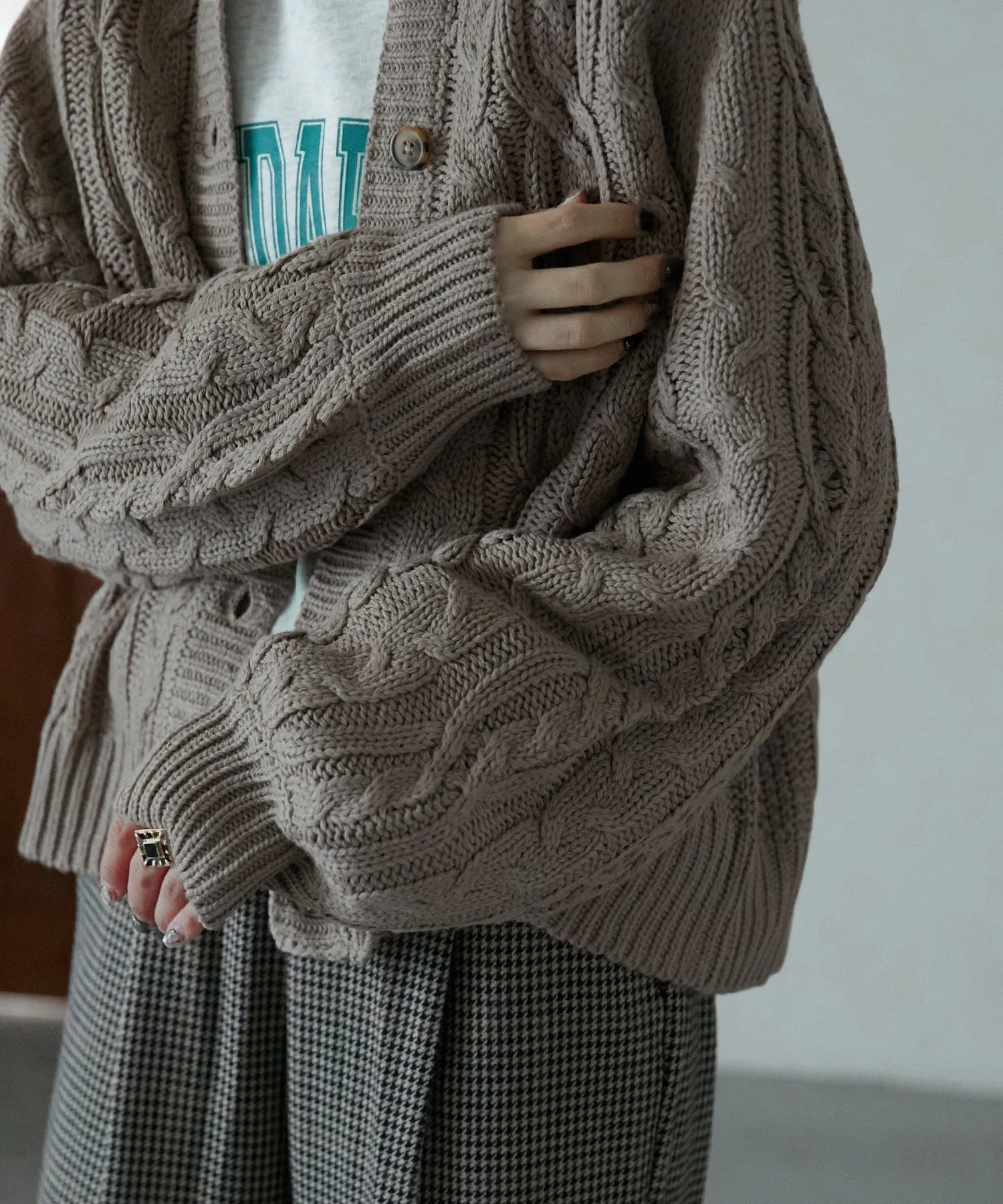 Cable knit cardigan