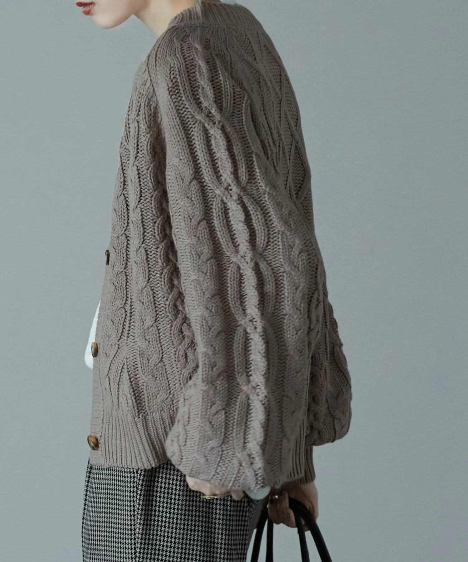 Cable knit cardigan