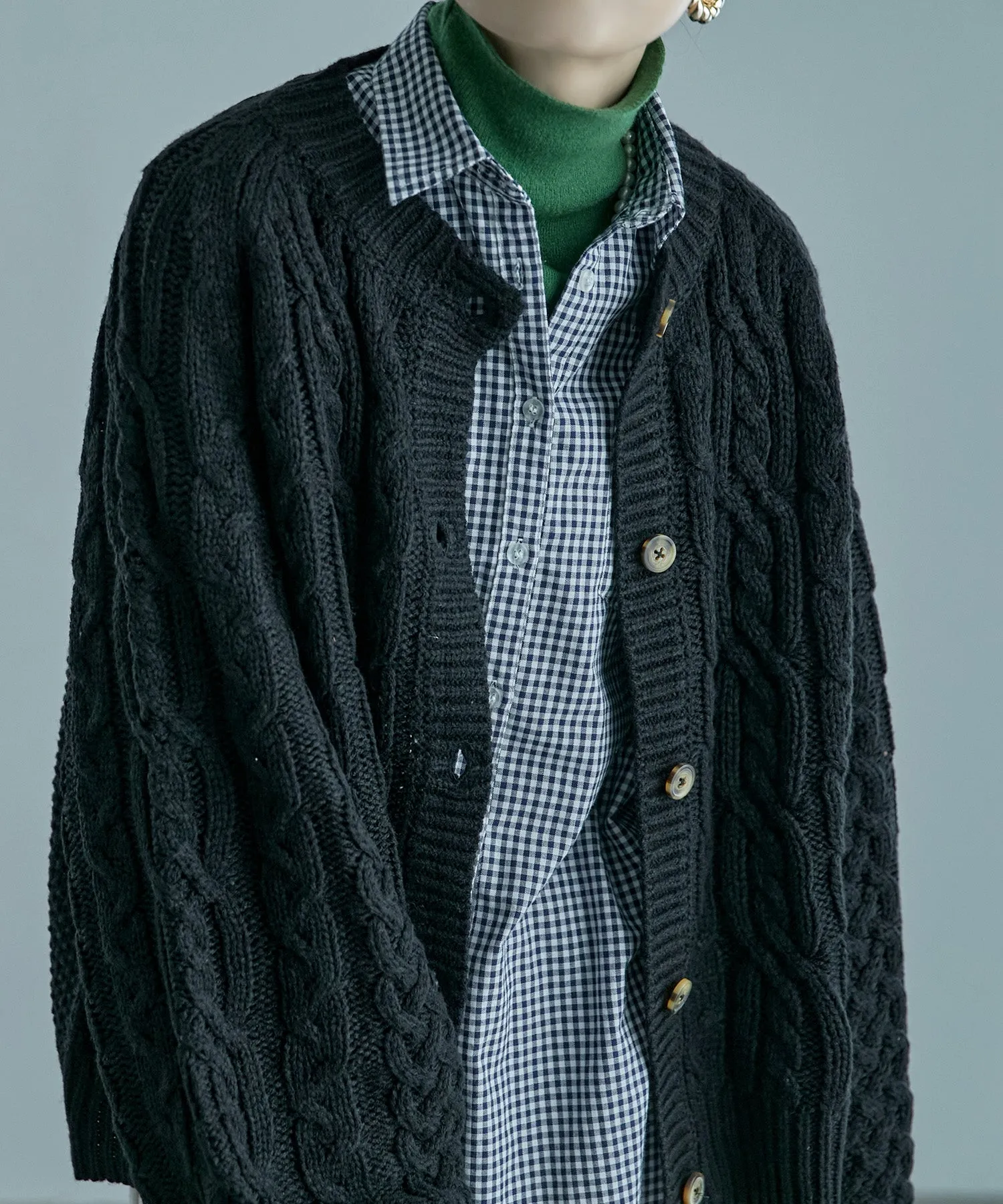 Cable knit cardigan