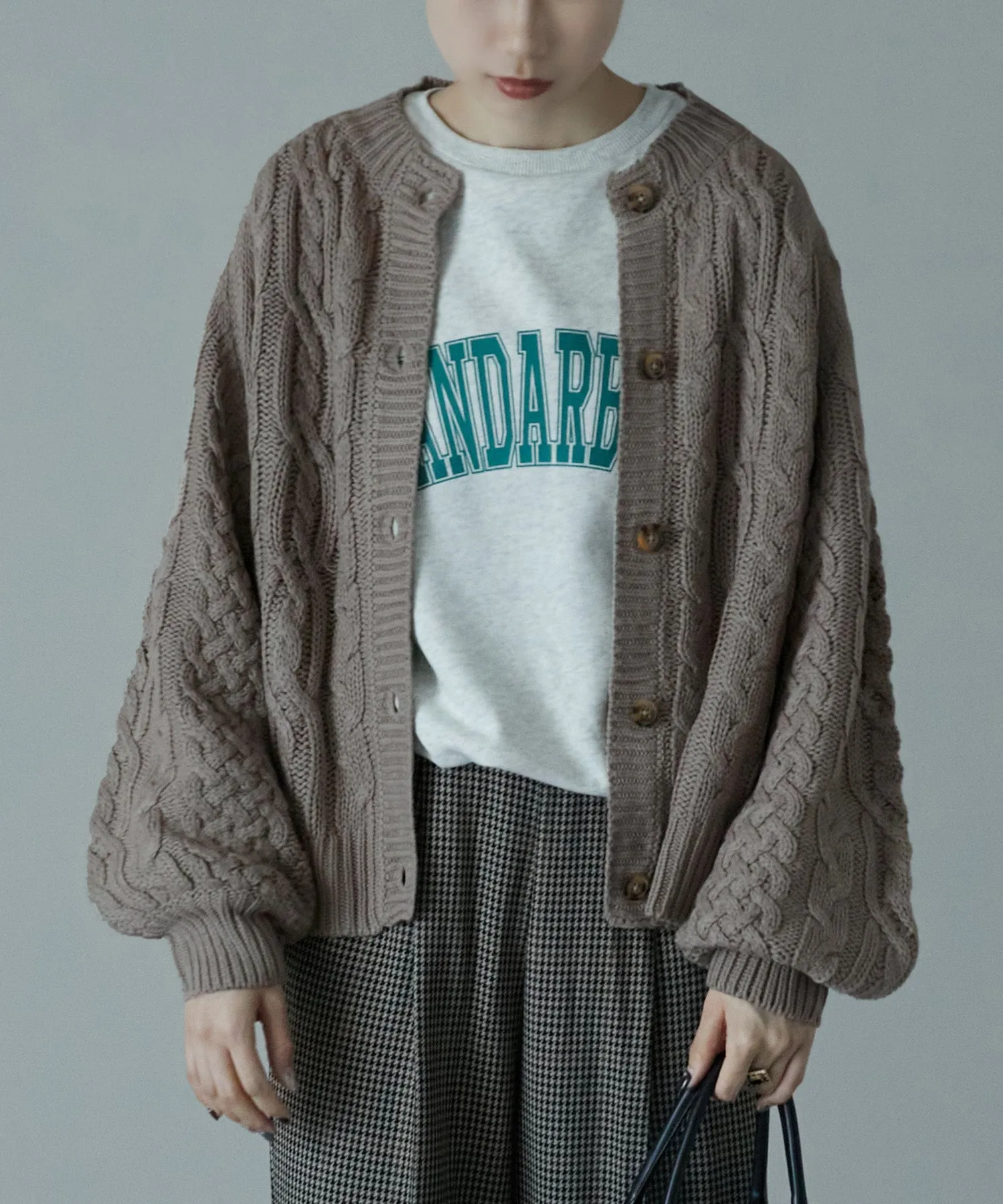 Cable knit cardigan