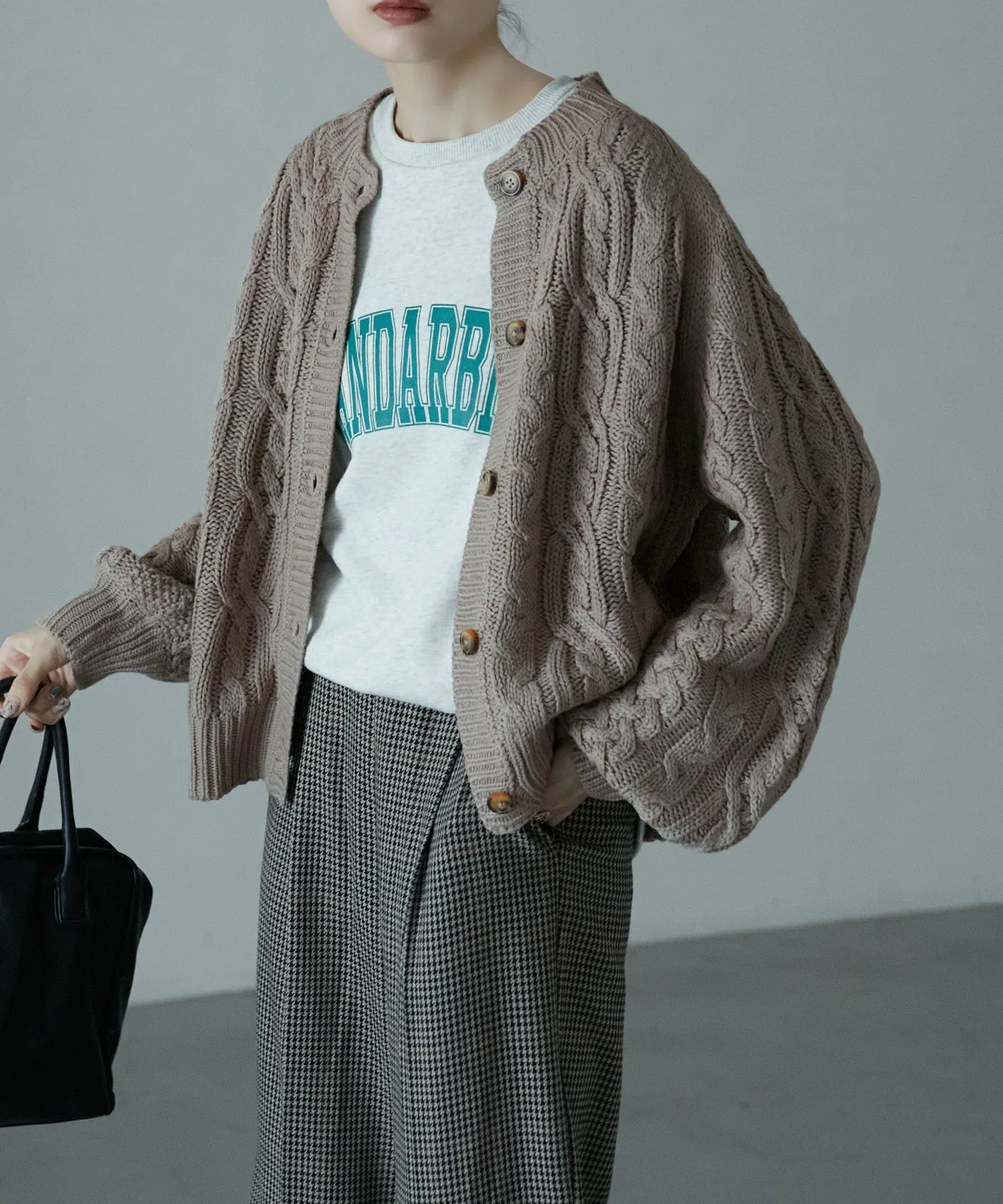Cable knit cardigan