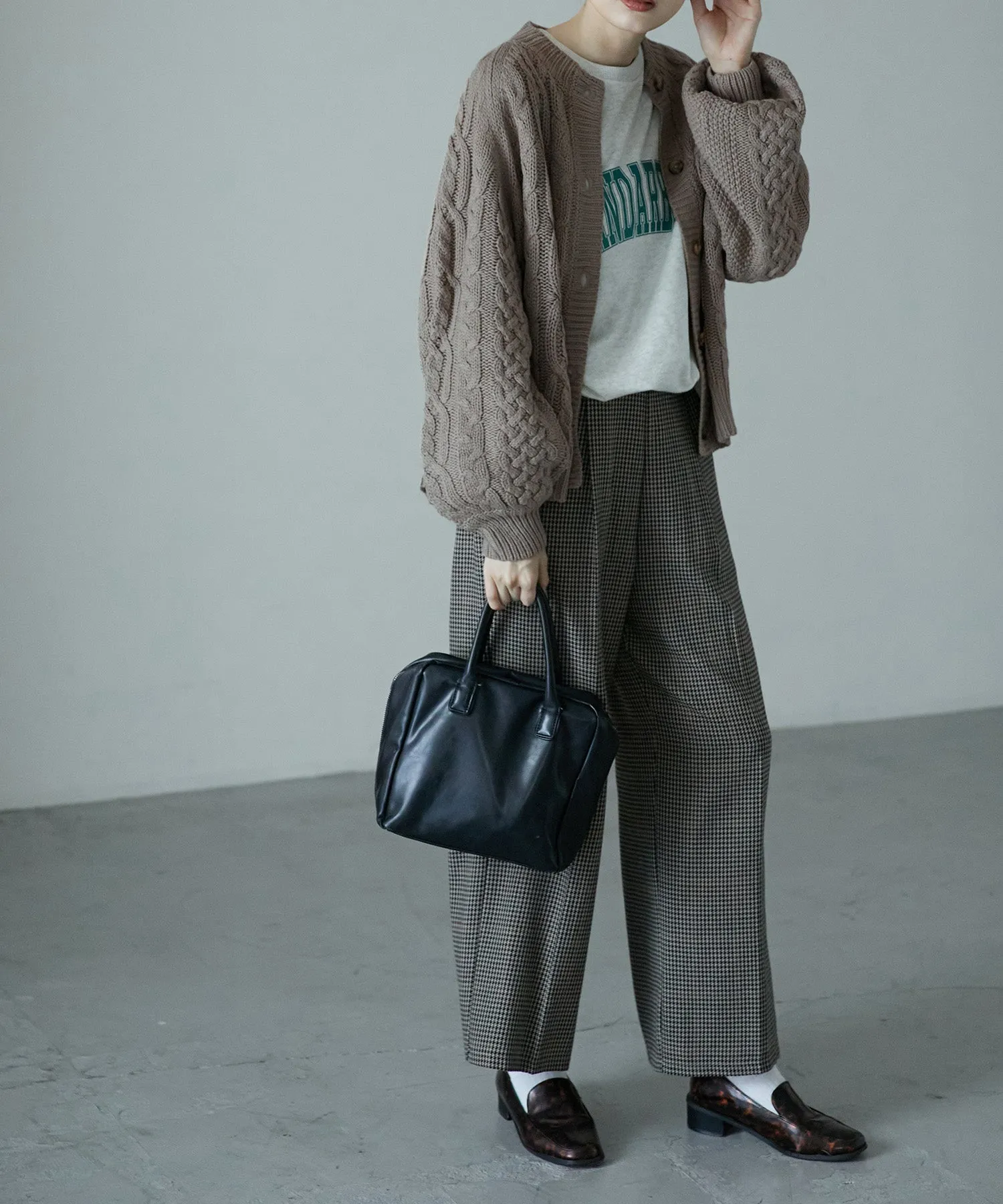 Cable knit cardigan