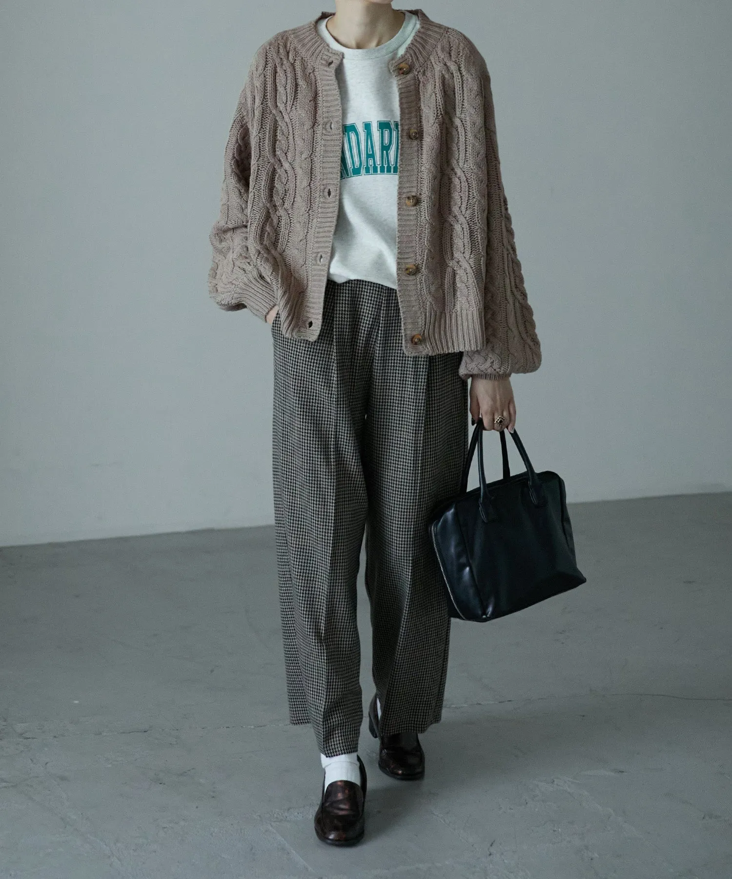 Cable knit cardigan