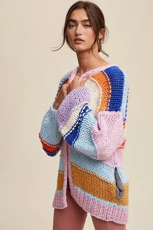 Hand Knit Multi Striped Cardigan *Online Only*