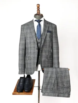 Jase Black Set Blazer Linen Suit