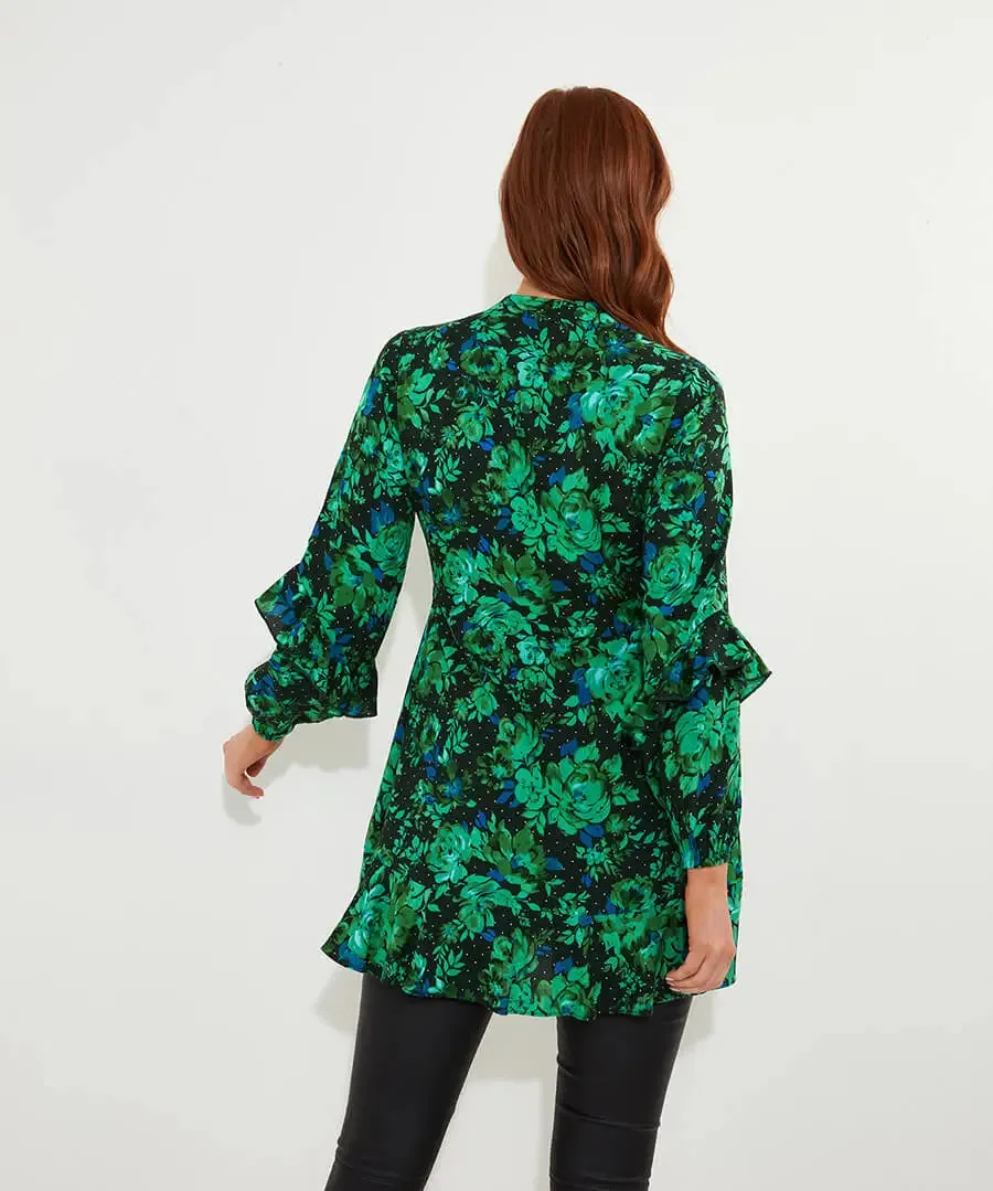 Joe Browns 8 Green Winter Florals Tunic Dress