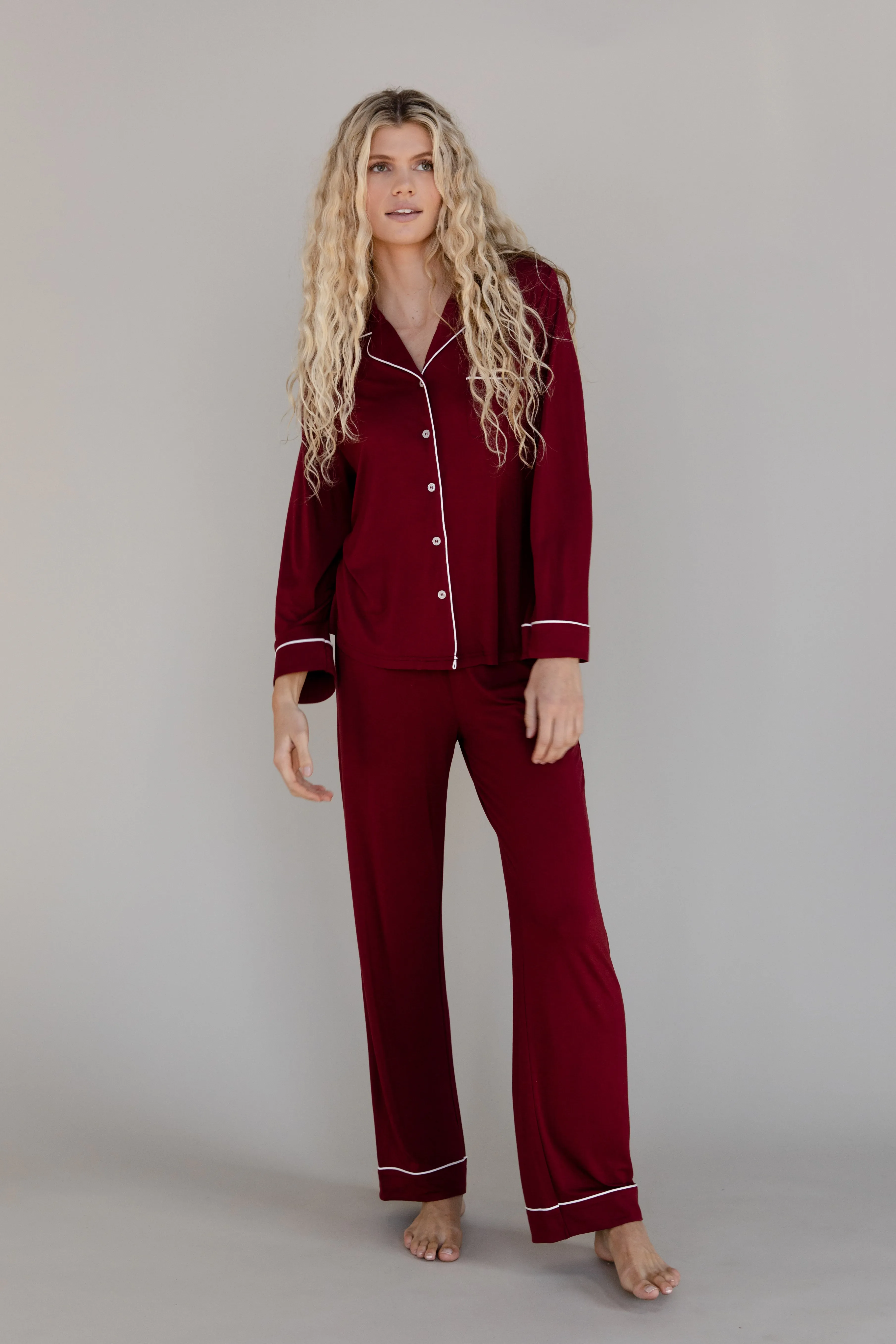 Last Chance Women's Bamboo Stretch-Knit Long Sleeve Pajama Top