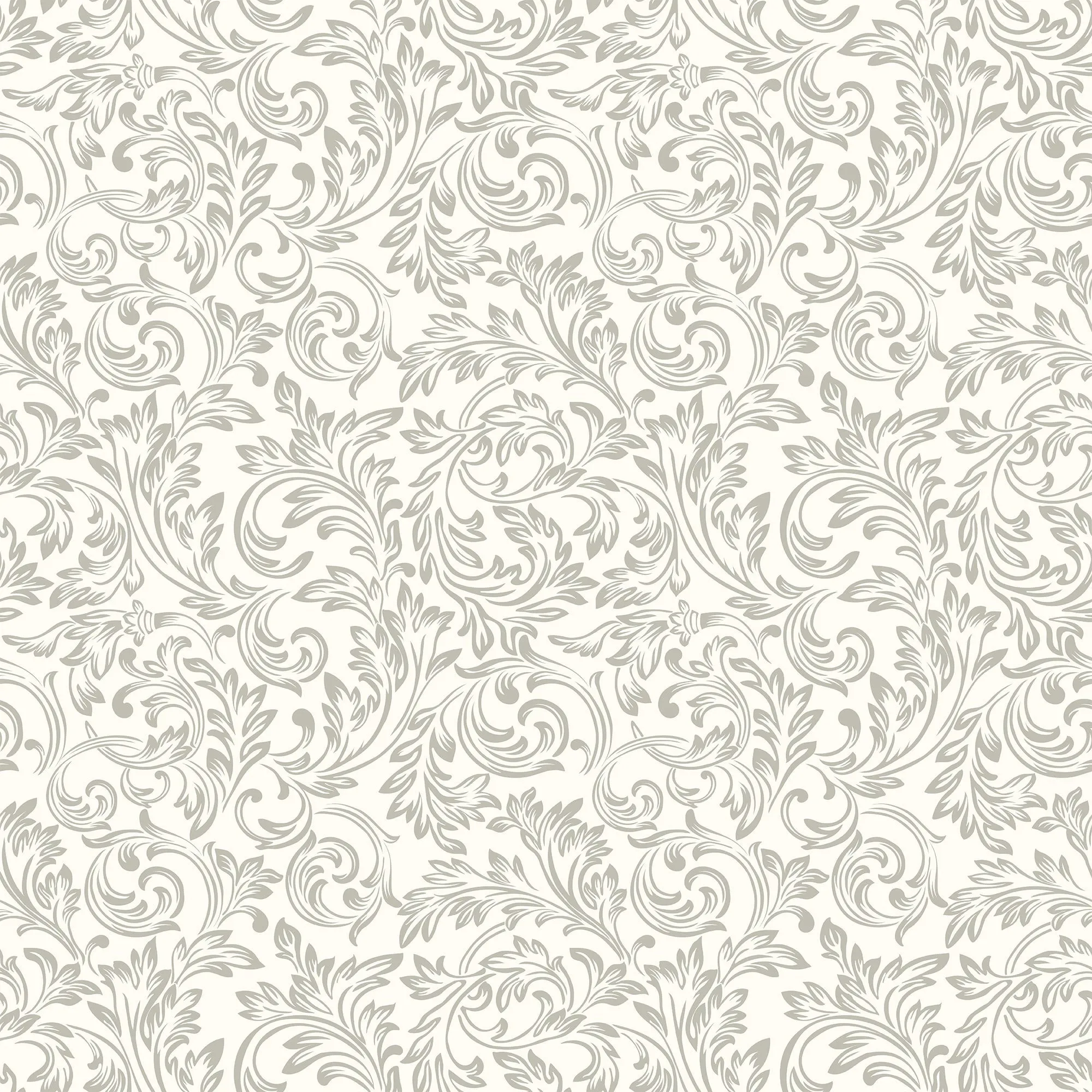 Luxury Gray Baroque Wallpaper - Modern Damask Design