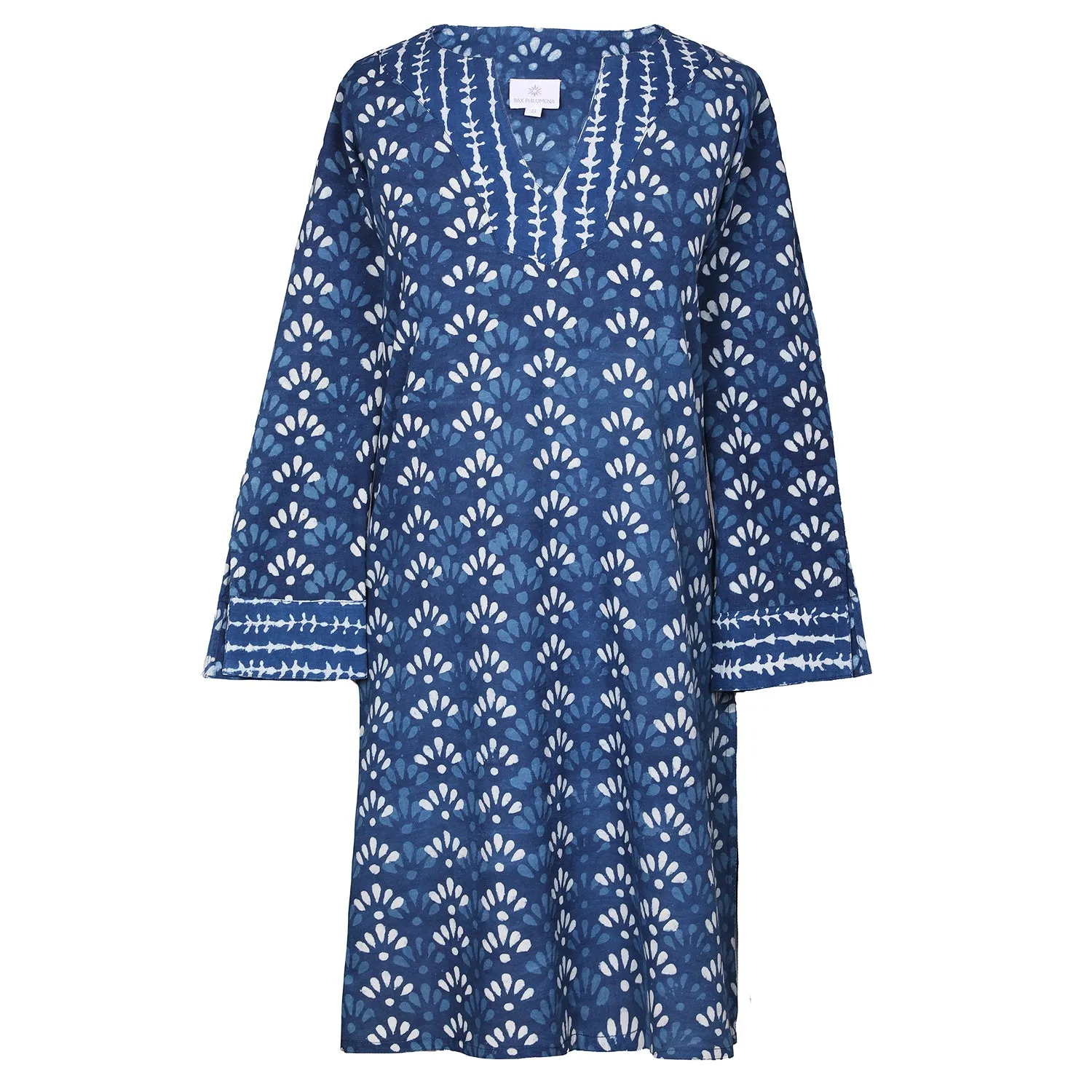 Mary Natural Indigo Dyed Block Printed Tunic