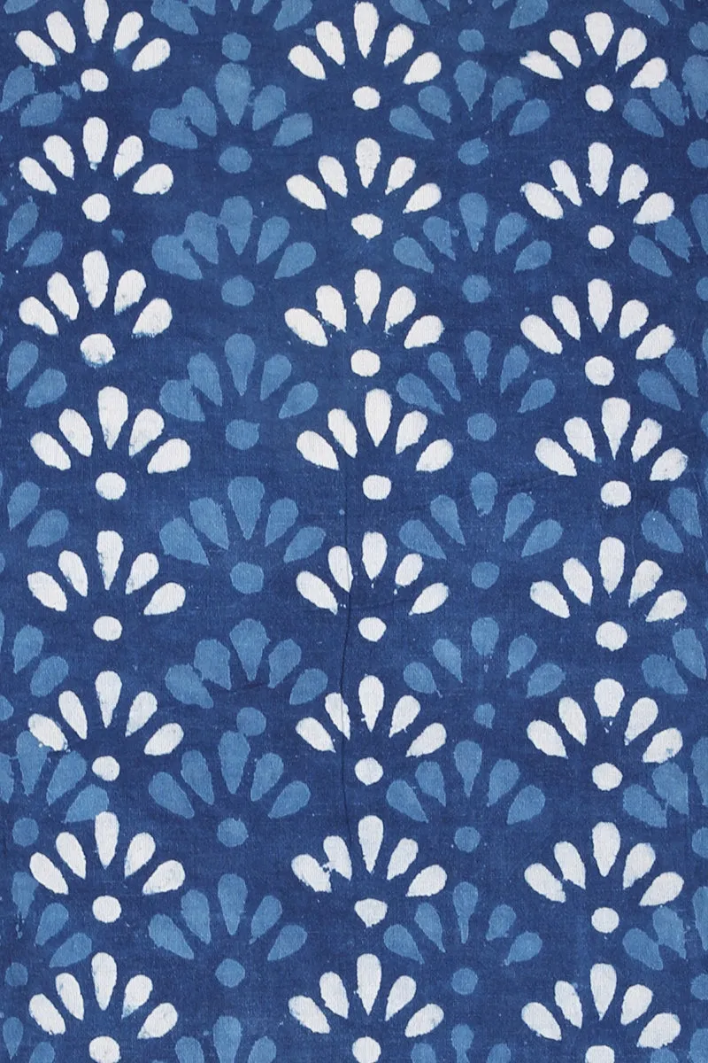 Mary Natural Indigo Dyed Block Printed Tunic
