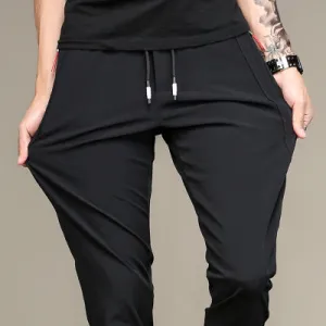 Men's casual pants in autumn and winter, men's body, elastic trousers, tightness, tight fitting trousers and thick men's pants