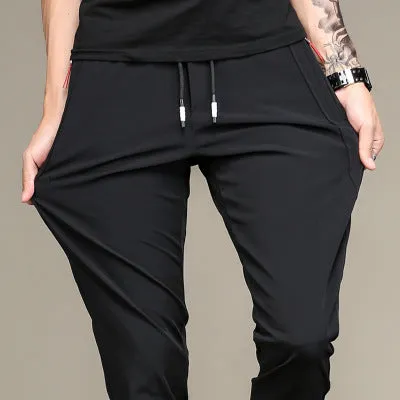 Men's casual pants in autumn and winter, men's body, elastic trousers, tightness, tight fitting trousers and thick men's pants
