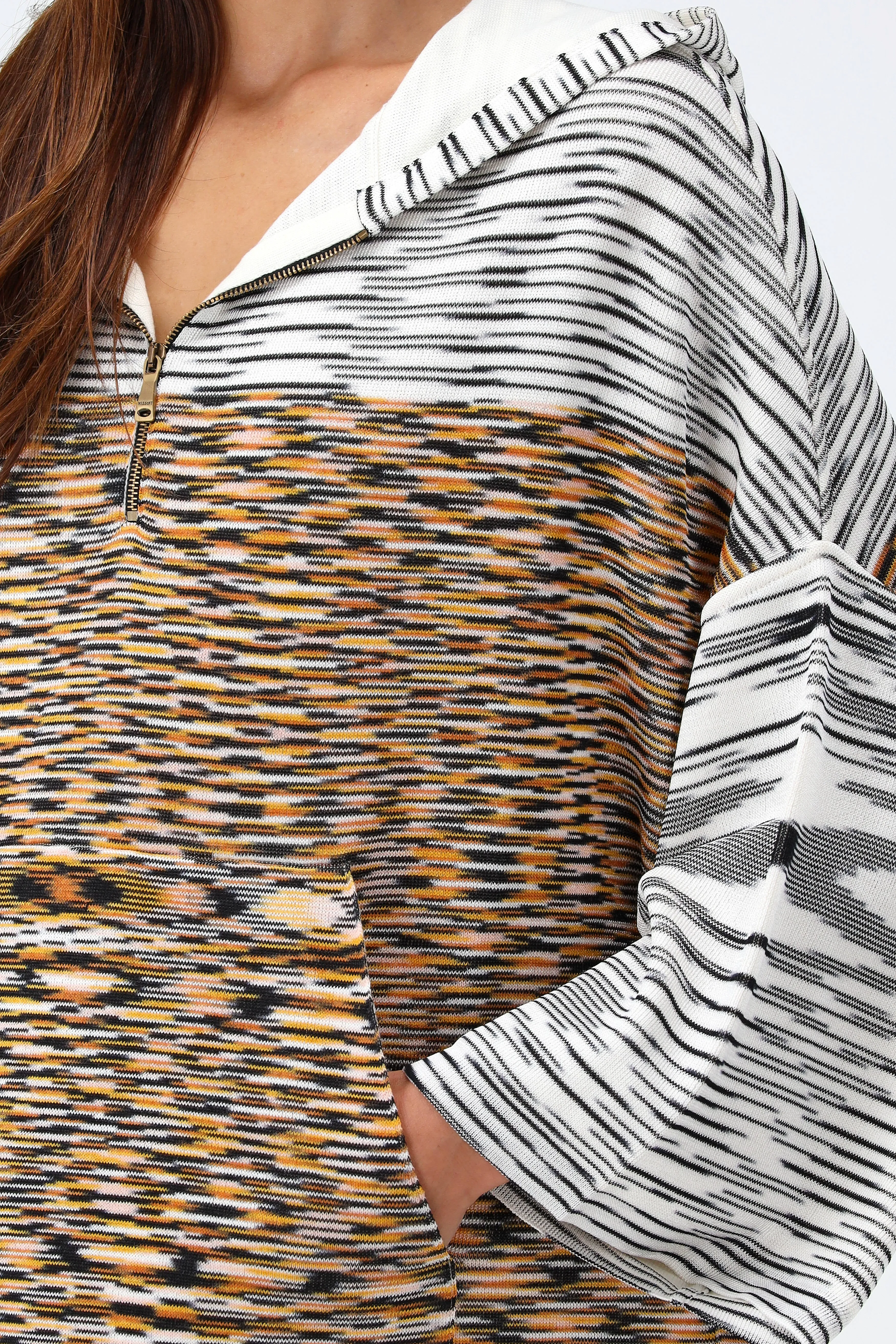 Poncho in Tiger White/Schwarz