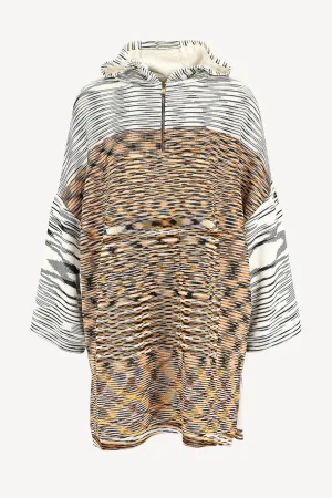 Poncho in Tiger White/Schwarz