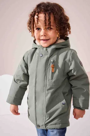 Sage Green Waterproof Borg Fleece Lined Parka