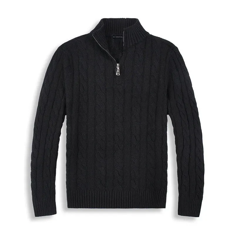 Simon  Cable Knit Half-Zip Sweater