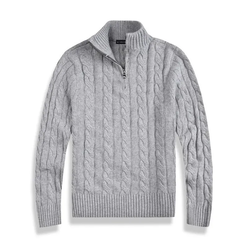 Simon  Cable Knit Half-Zip Sweater