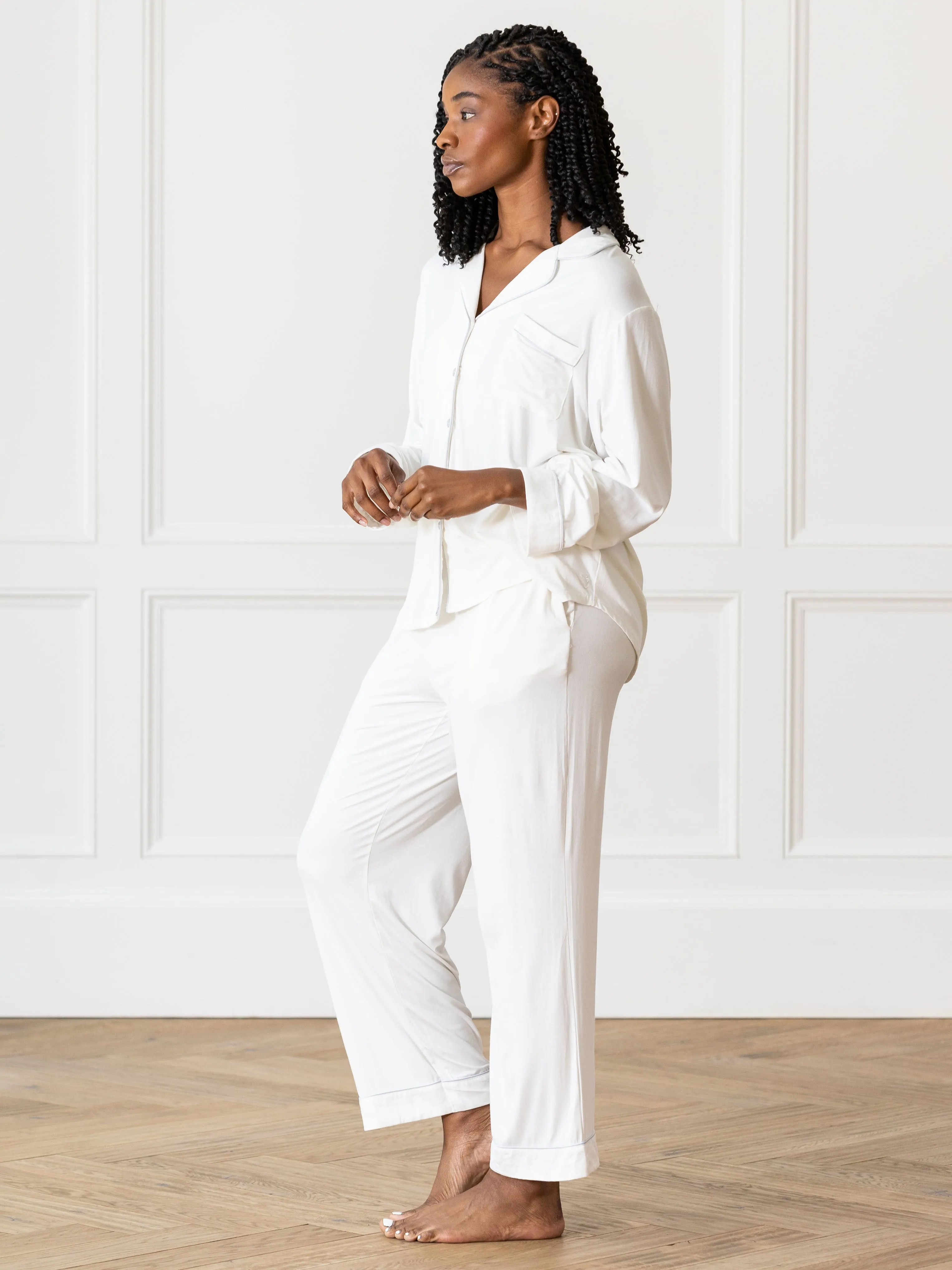 Women's Bamboo Stretch-Knit Long Sleeve Pajama Top TALL