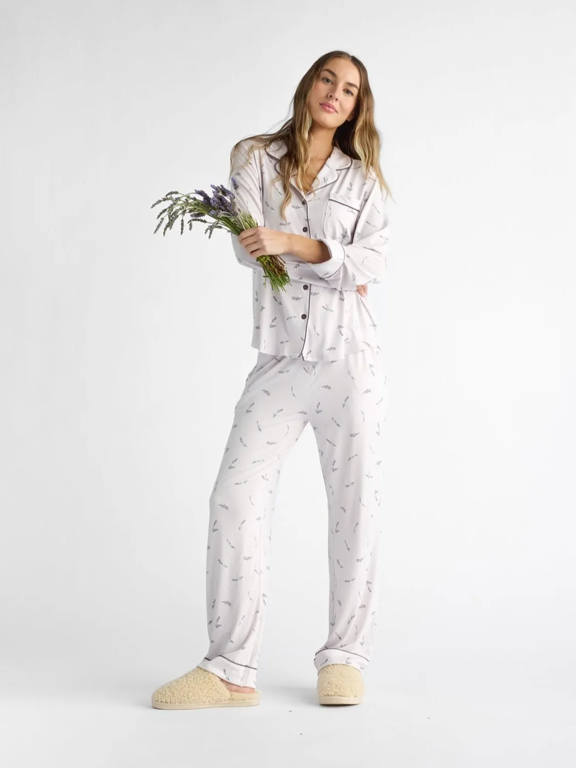 Women's Bamboo Stretch-Knit Long Sleeve Pajama Top