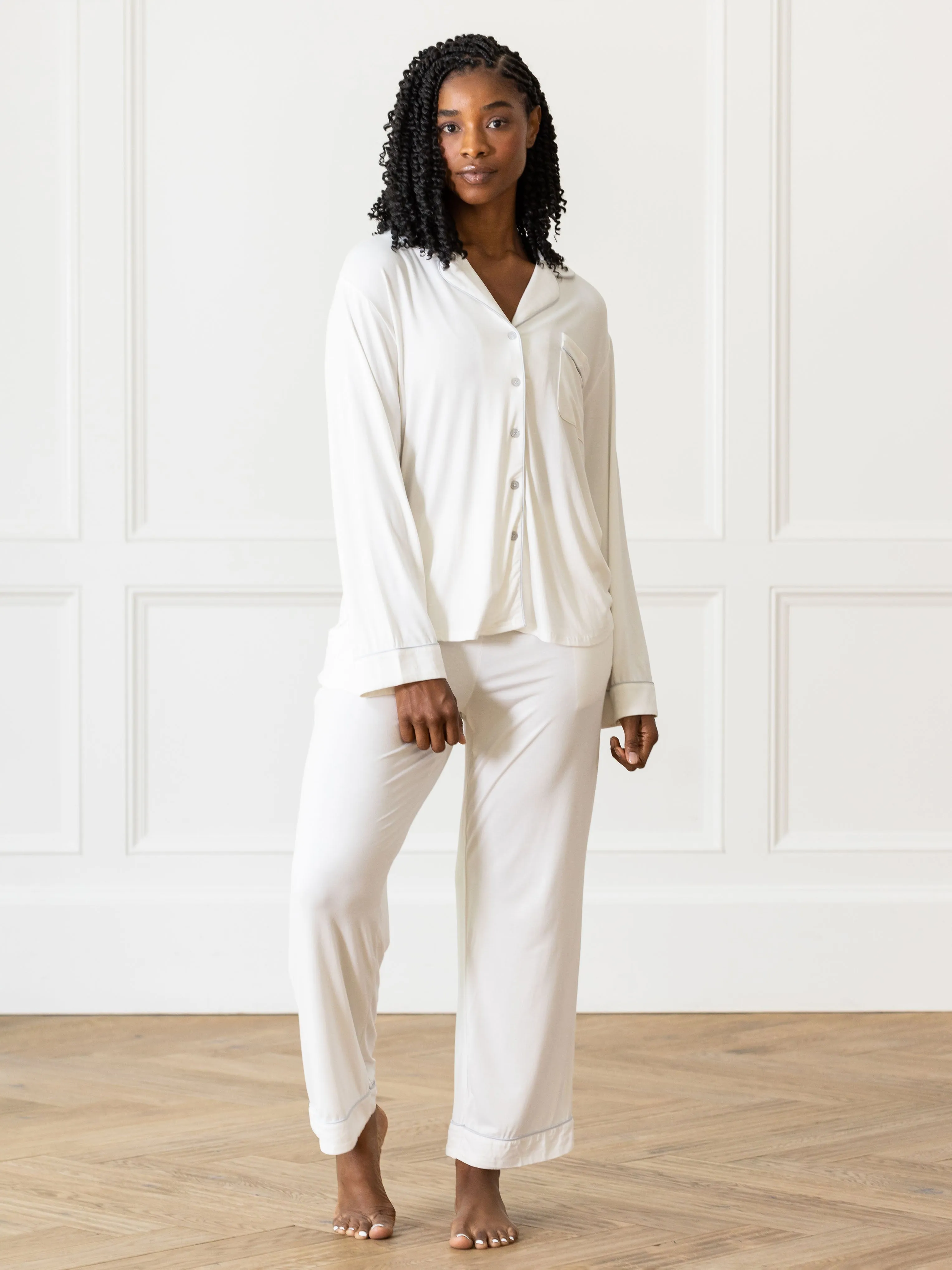 Women's Bamboo Stretch-Knit Long Sleeve Pajama Top
