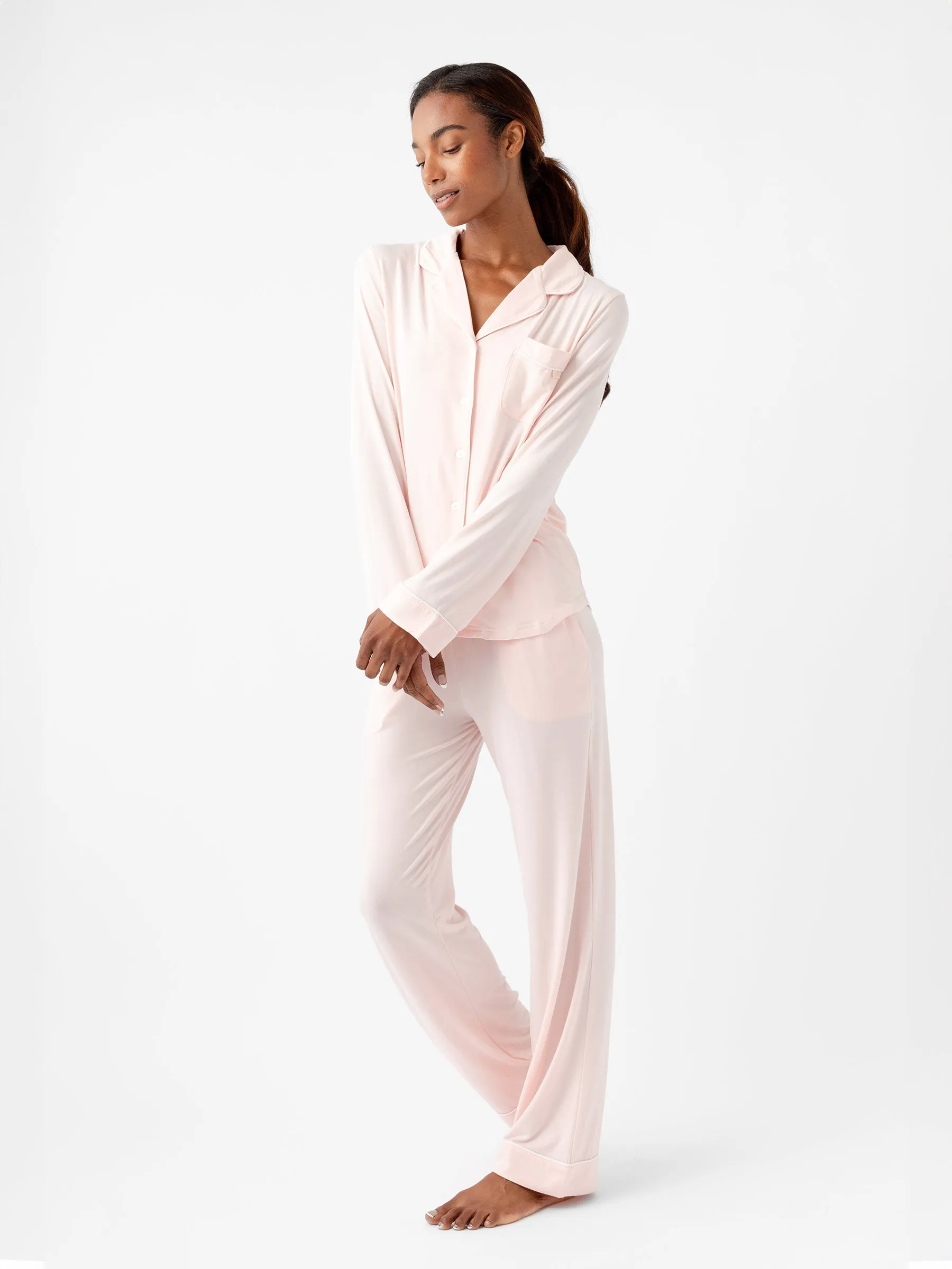 Women's Bamboo Stretch-Knit Long Sleeve Pajama Top