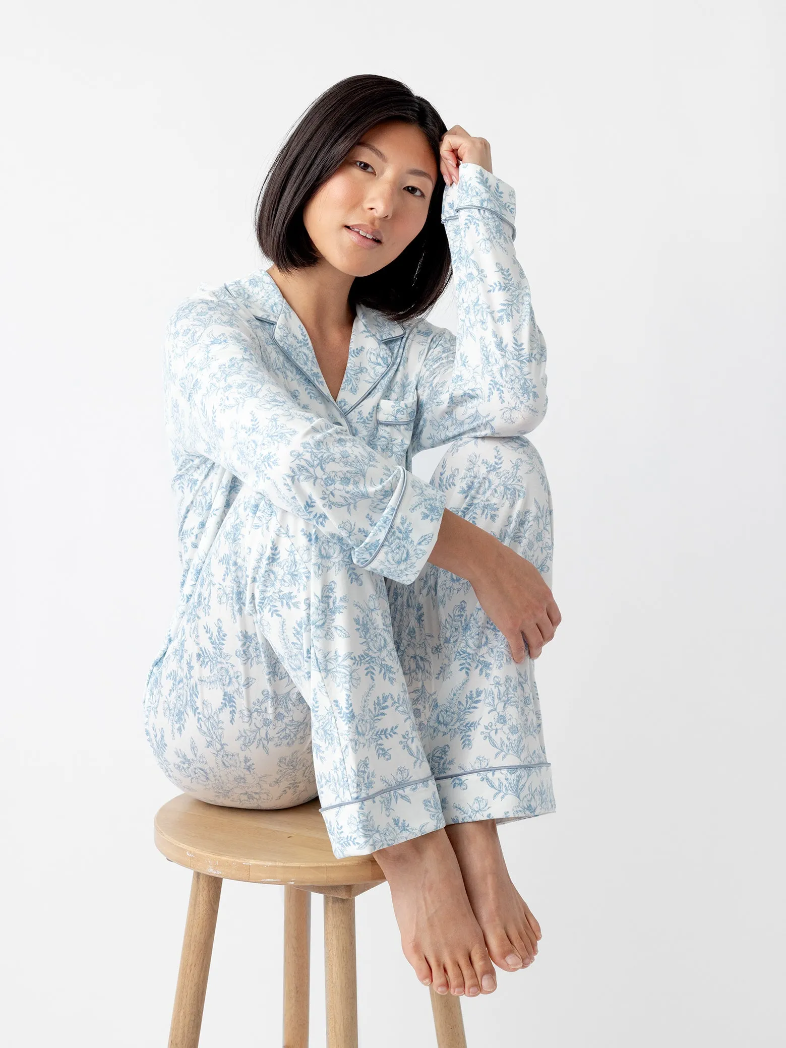 Women's Bamboo Stretch-Knit Long Sleeve Pajama Top