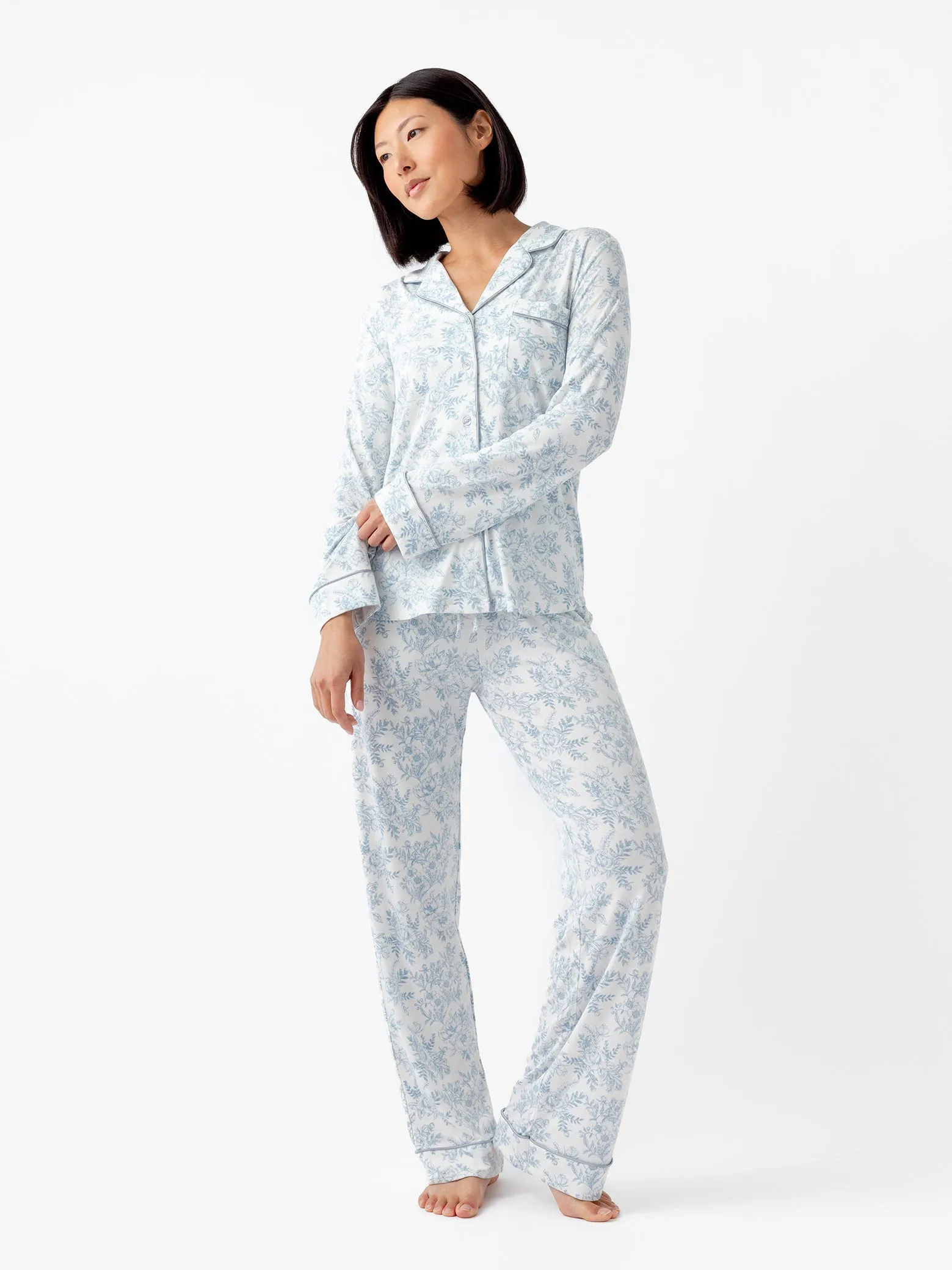 Women's Bamboo Stretch-Knit Long Sleeve Pajama Top
