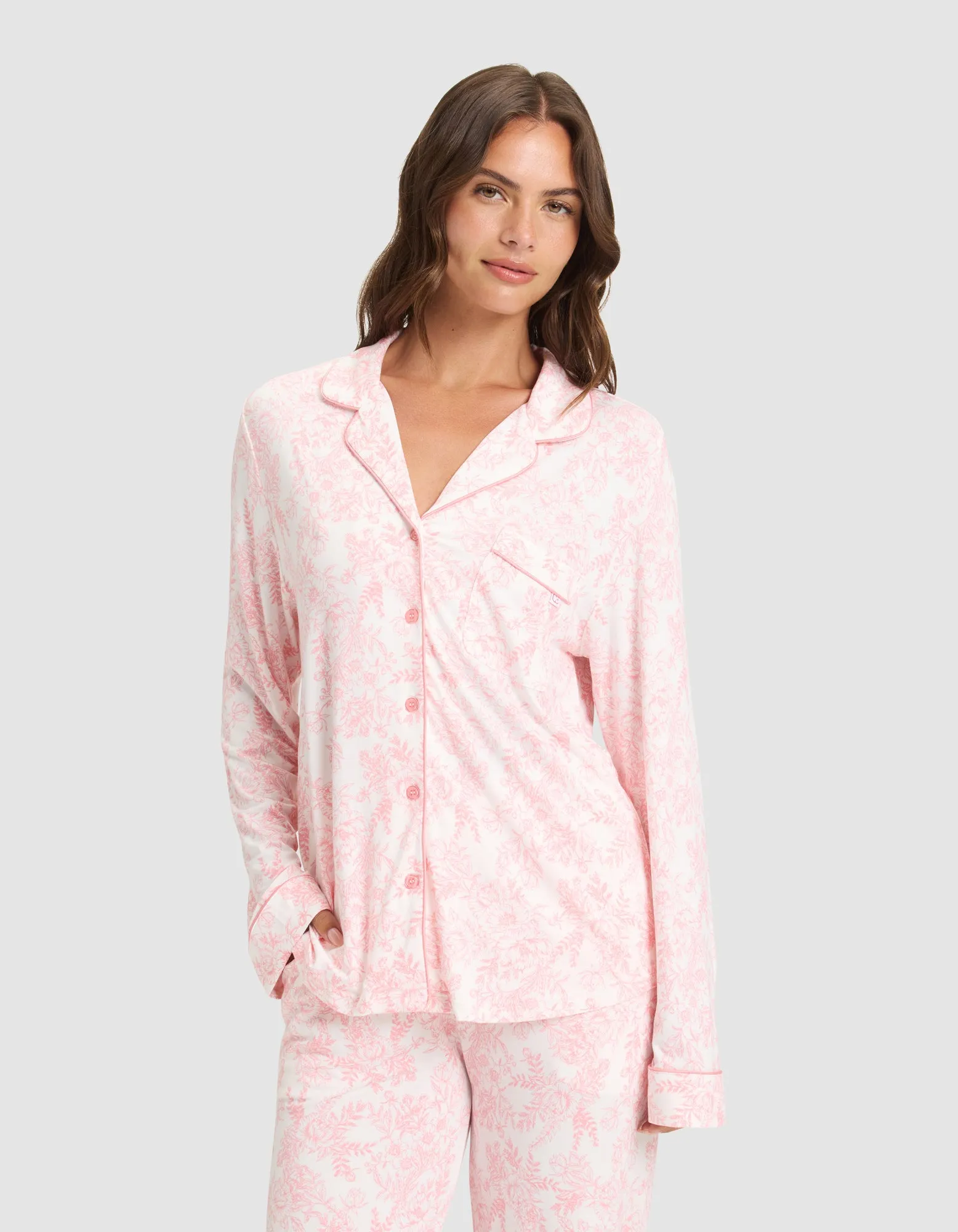 Women's Bamboo Stretch-Knit Long Sleeve Pajama Top