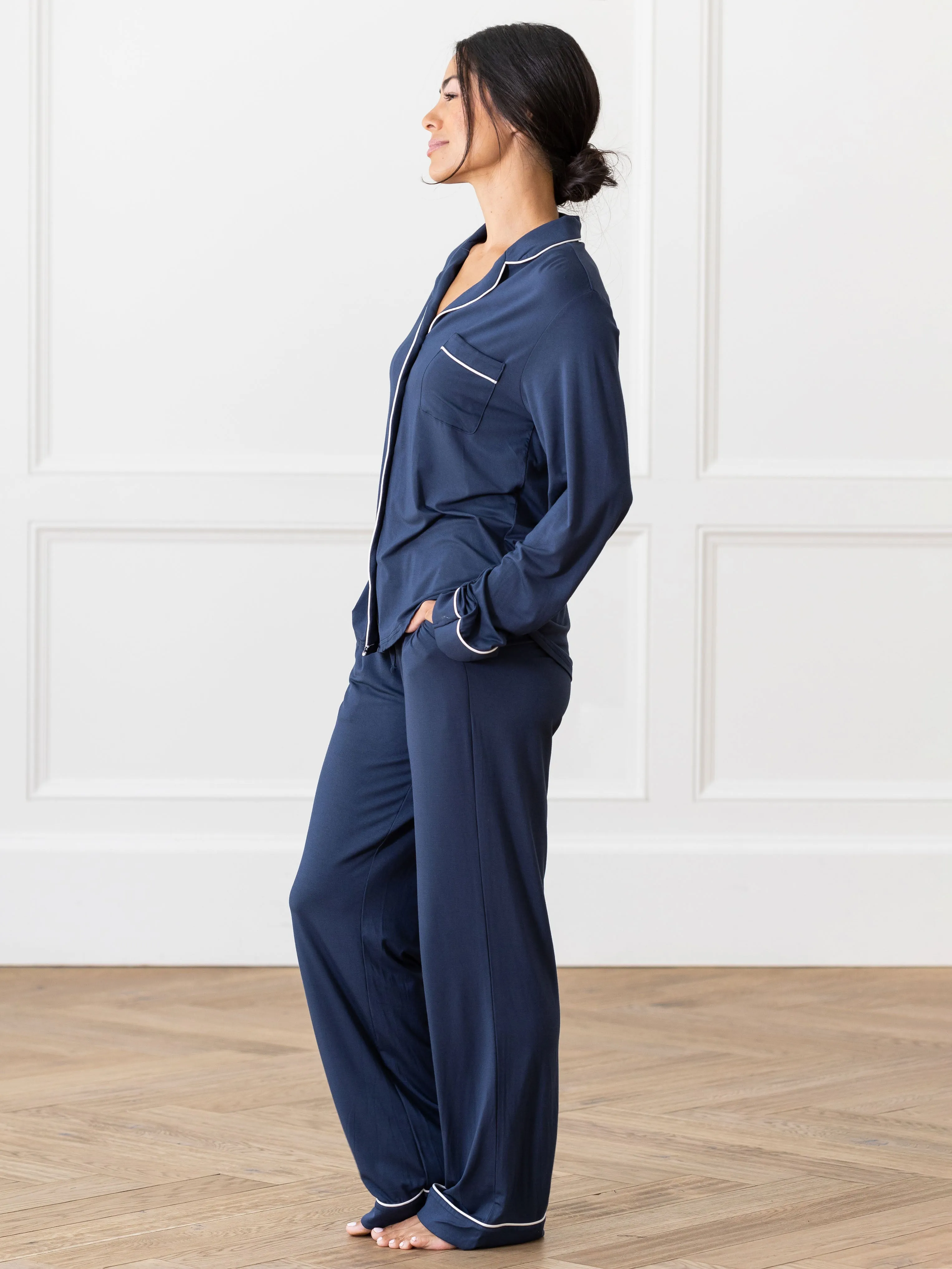 Women's Bamboo Stretch-Knit Long Sleeve Pajama Top
