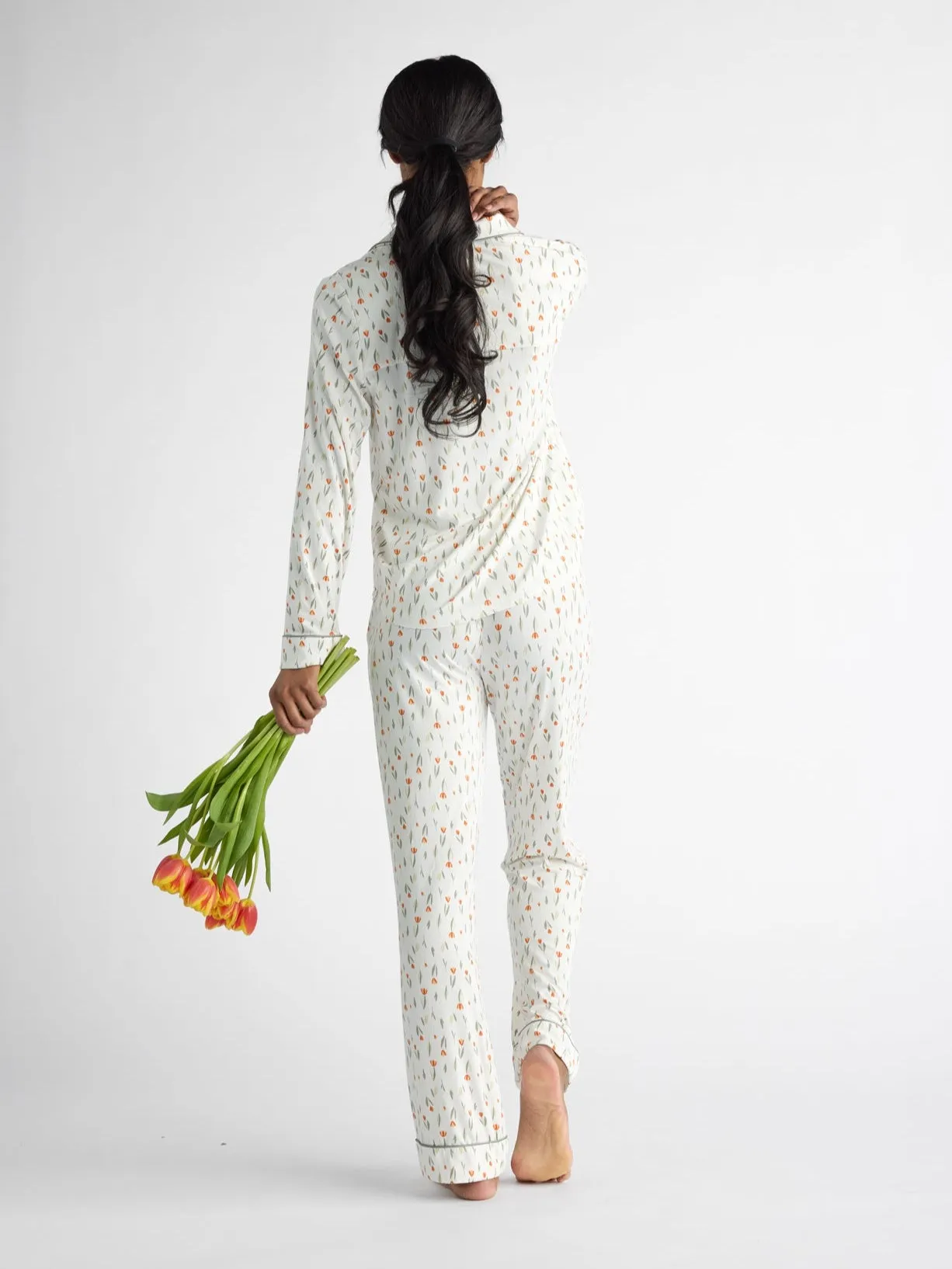 Women's Bamboo Stretch-Knit Long Sleeve Pajama Top