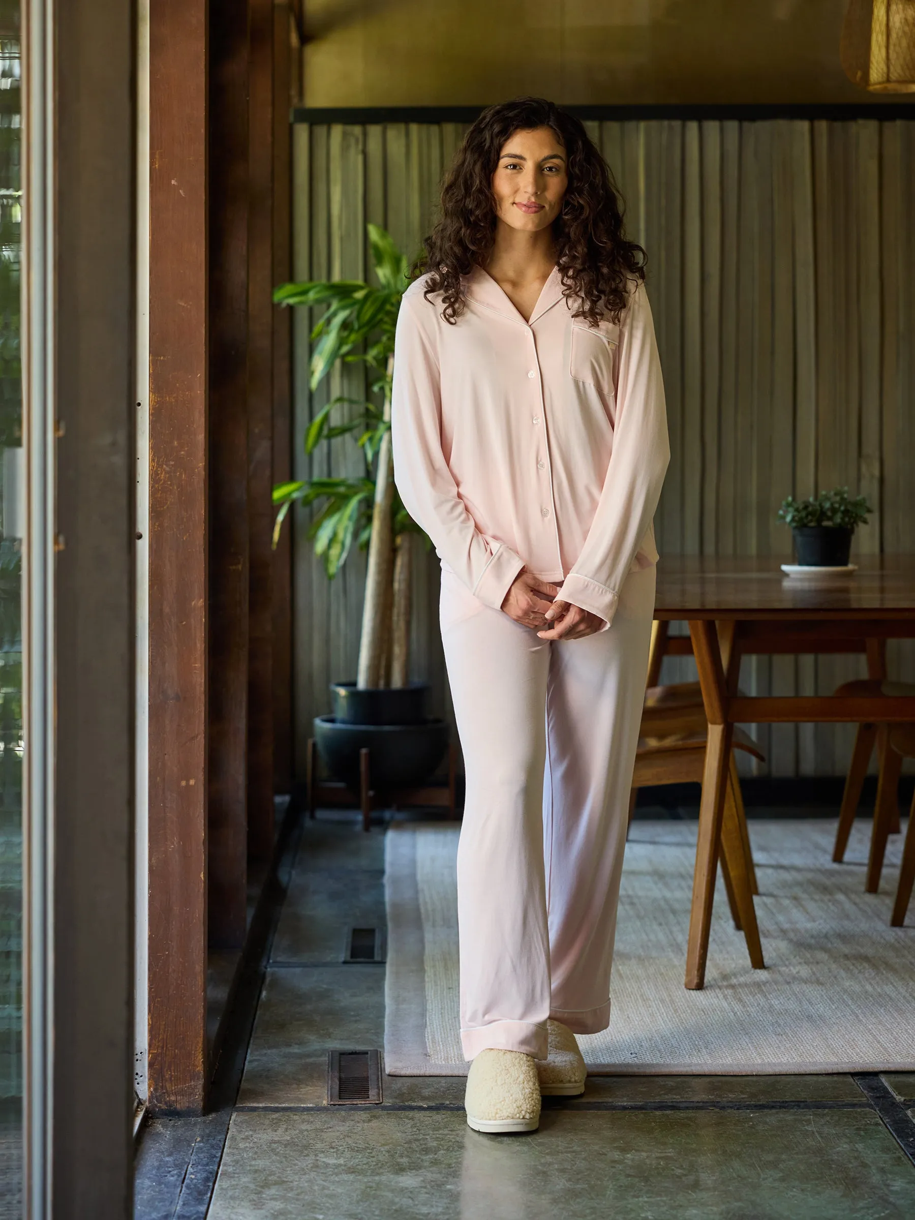 Women's Bamboo Stretch-Knit Long Sleeve Pajama Top