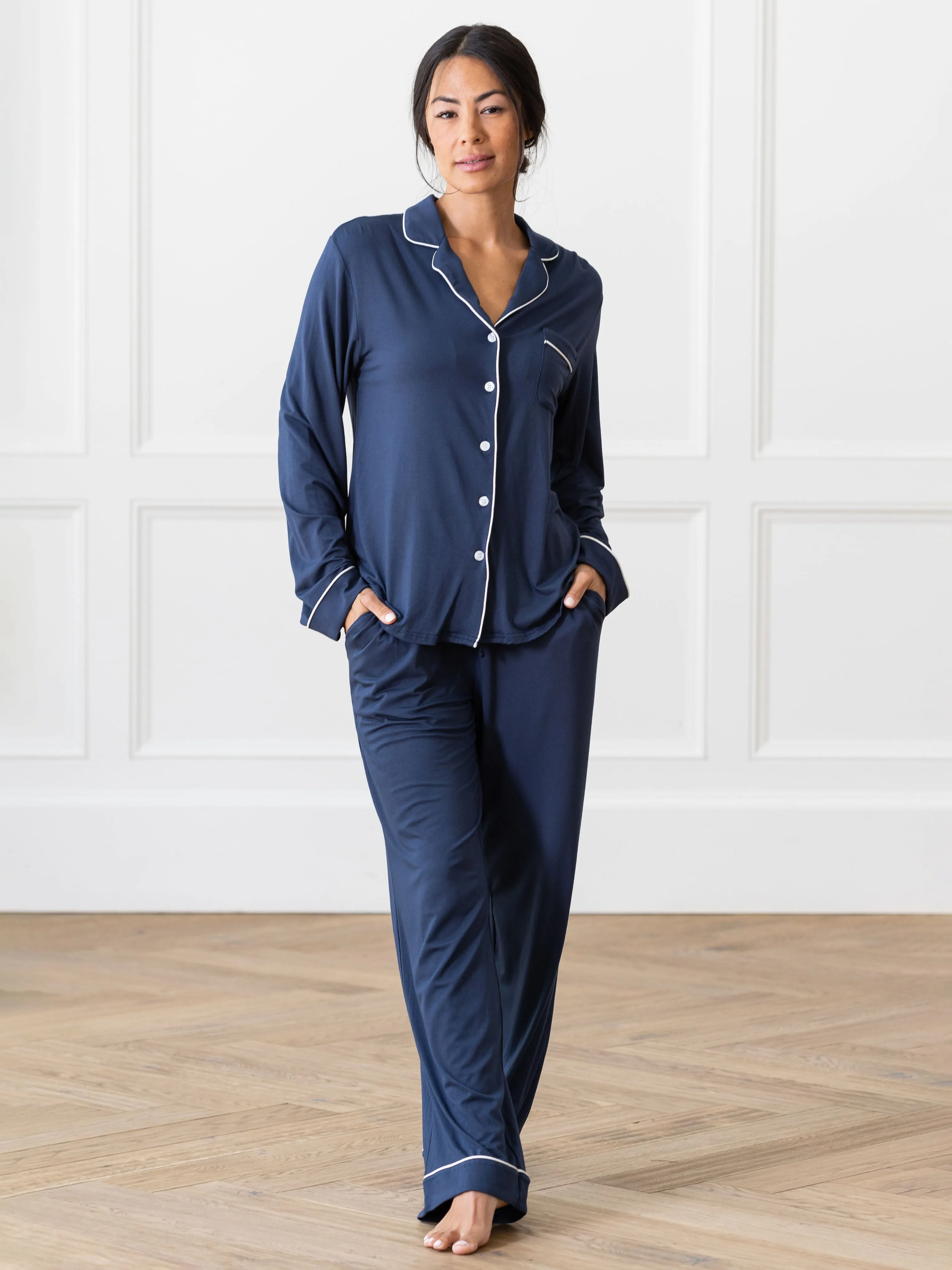 Women's Bamboo Stretch-Knit Long Sleeve Pajama Top