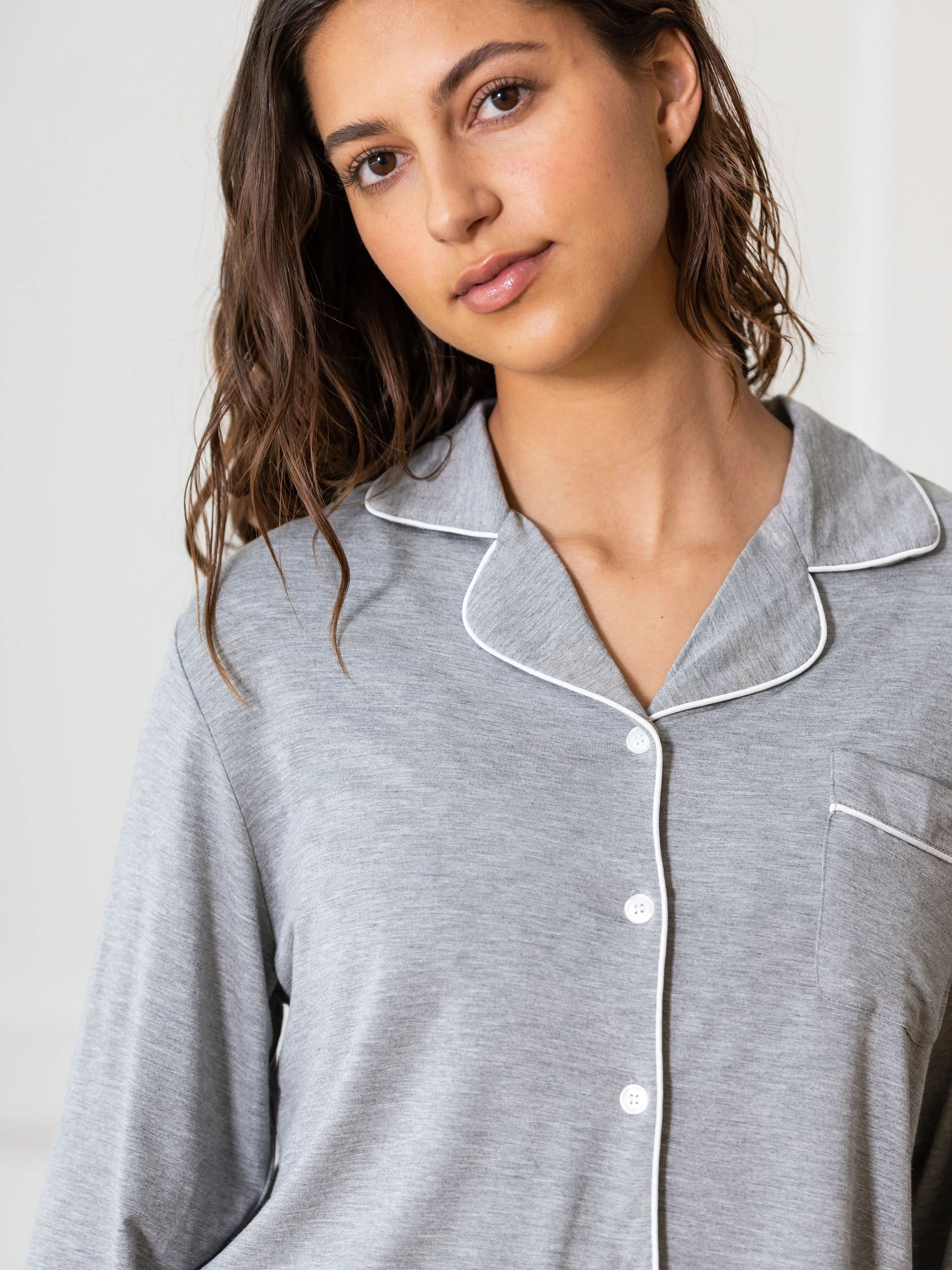 Women's Bamboo Stretch-Knit Long Sleeve Pajama Top