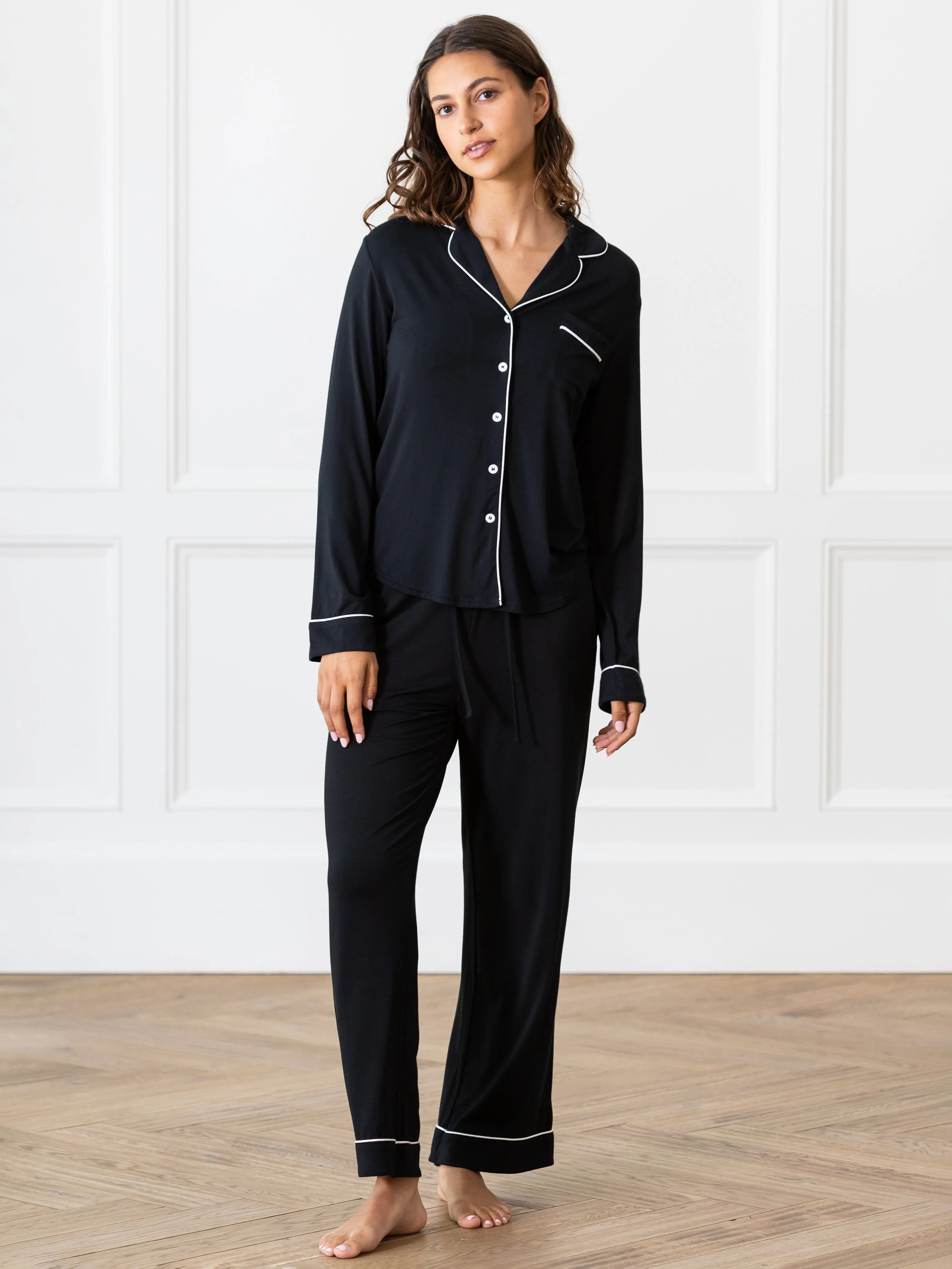 Women's Bamboo Stretch-Knit Long Sleeve Pajama Top