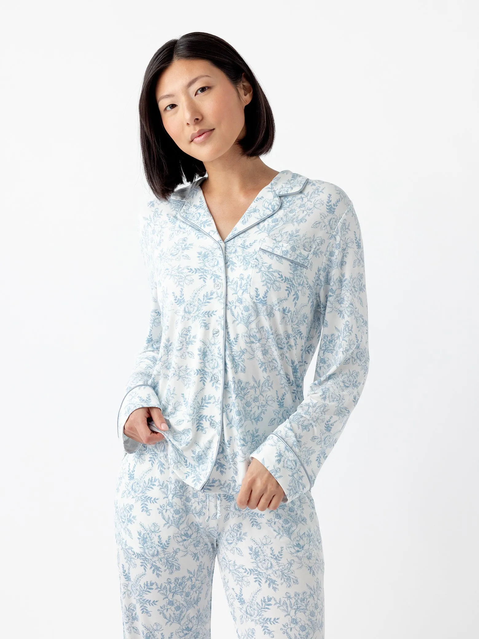 Women's Bamboo Stretch-Knit Long Sleeve Pajama Top